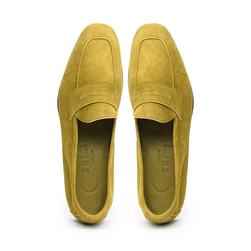 16-100-MUS TASCA Italian Sueded Kid Loafer Mustard