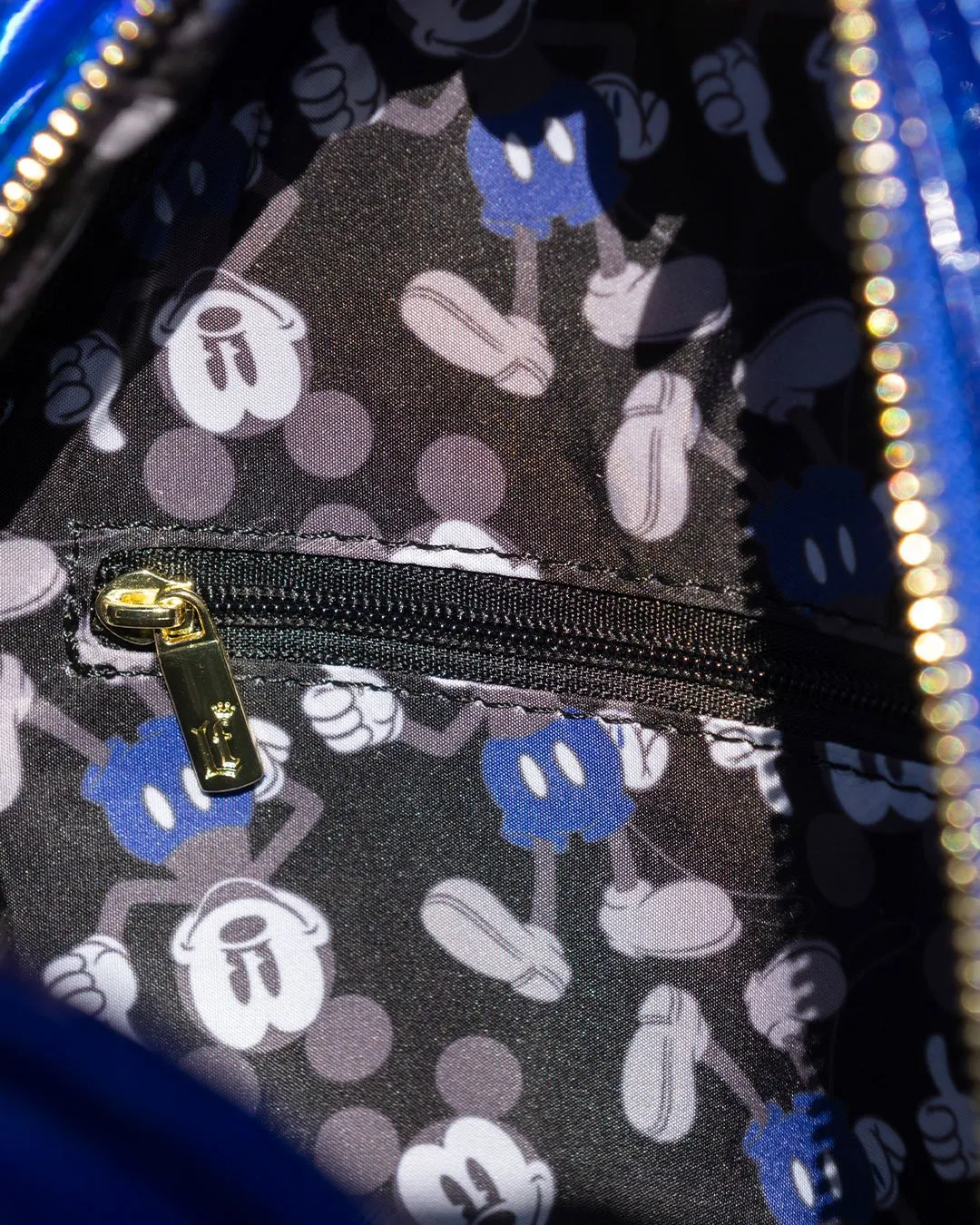 707 Street Exclusive - Loungefly Disney Mickey Mouse Holographic Series Mini Backpack - Sapphire