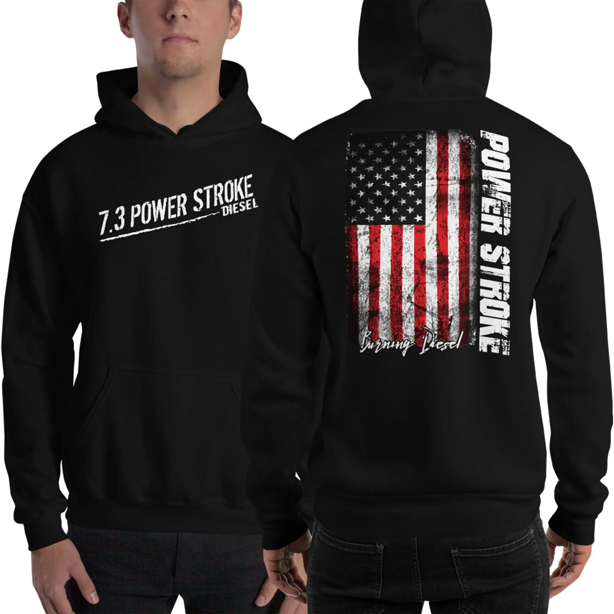 7.3 Power Stroke Diesel Hoodie, American Flag Sweatshirt