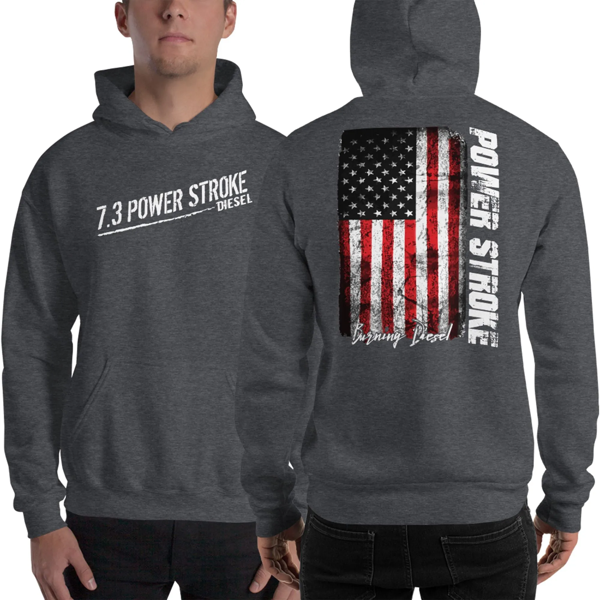 7.3 Power Stroke Diesel Hoodie, American Flag Sweatshirt