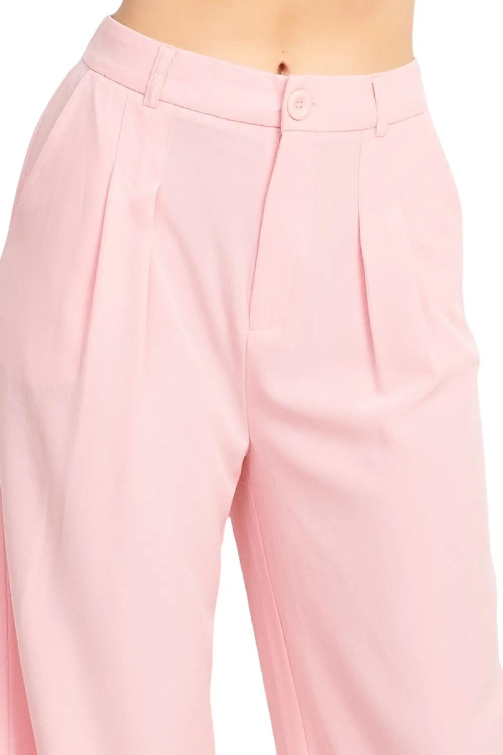 Adore You High Rise Wide Leg Pants in Blush