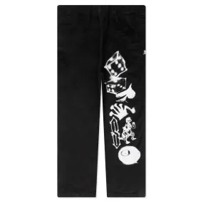 Airbrush Icon Beach Pant - Black