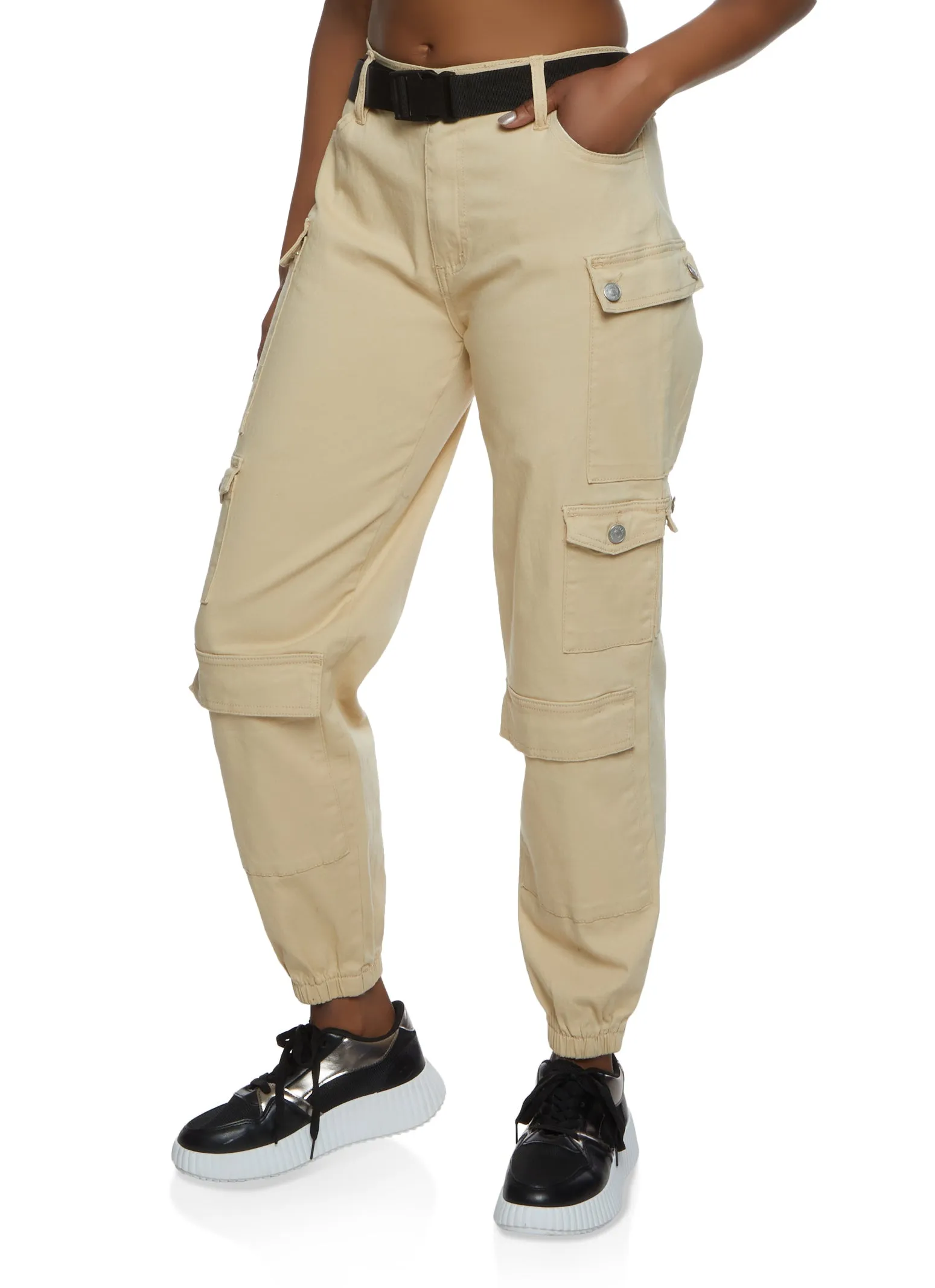 Almost Famous Belted Cargo Pocket Joggers