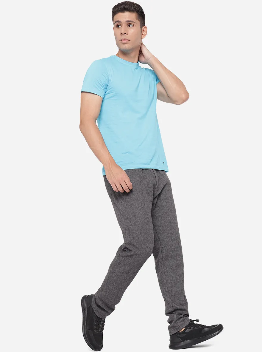 Anthra Melange Solid Regular Fit Track Pants | JadeBlue