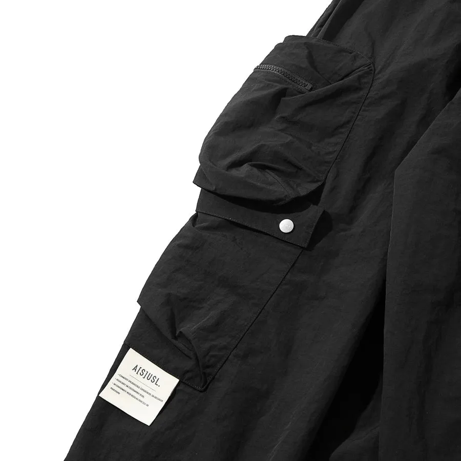 A[S]USL NYLON SQUARE POCKET PANTS-BLACK