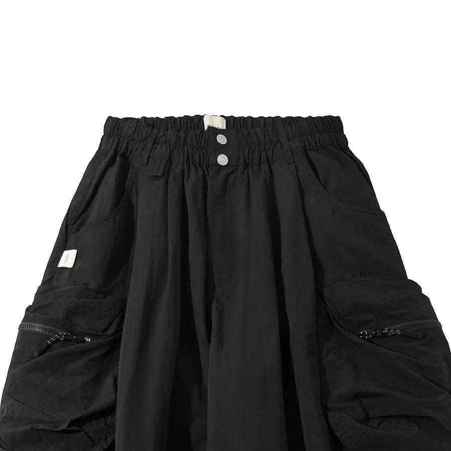 A[S]USL NYLON SQUARE POCKET PANTS-BLACK