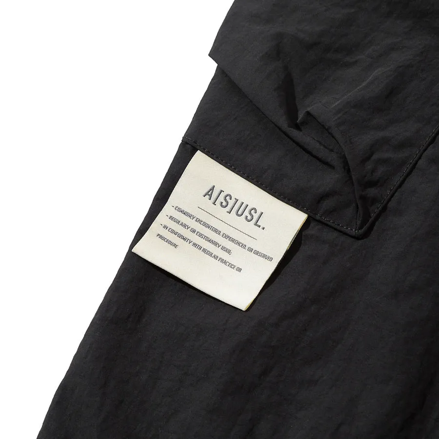 A[S]USL NYLON SQUARE POCKET PANTS-BLACK