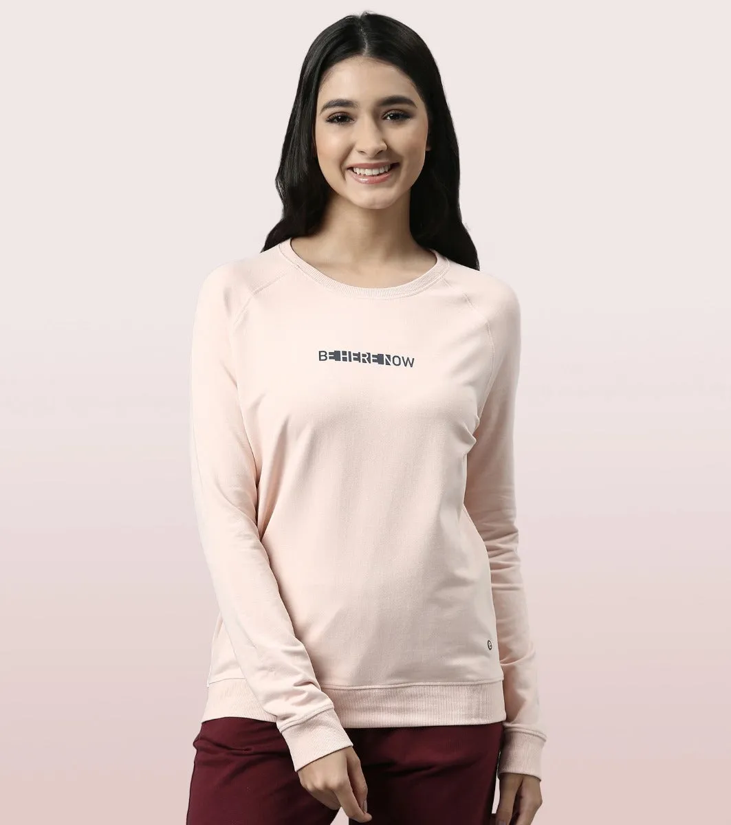 Basic Sweat | Long Sleeve Basic Pop Over Sweatshirt With Mindful Graphic