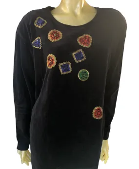 Beaded velvet sweater