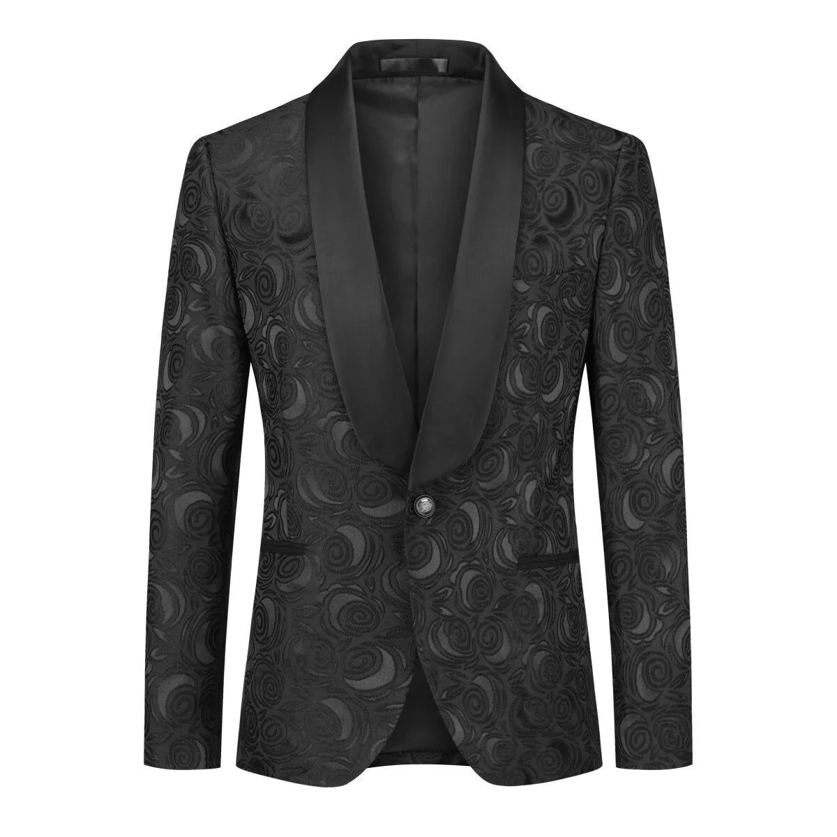 Black Paisley Suit 2-Piece Slim Fit Suit