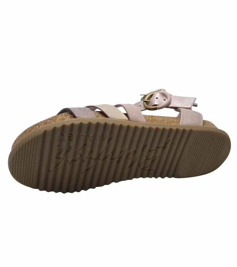 Blowfish Womens Rose Gold Crossover Strap Summer Sandal - Fandie B