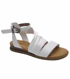 Blowfish Womens White Draped Low Wedge Summer Sandal - Balana