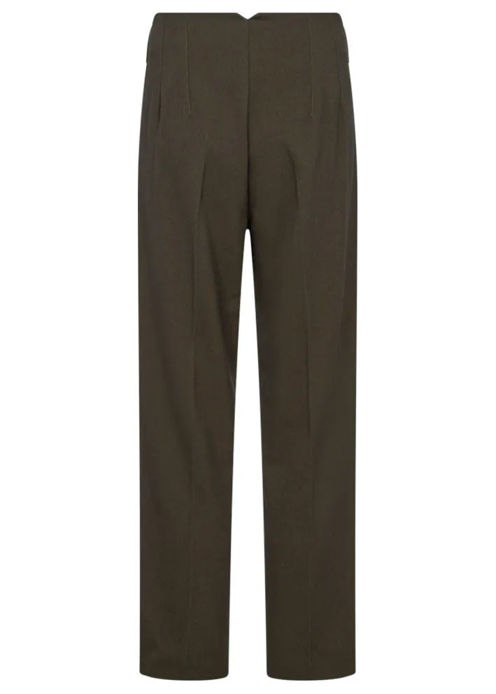 Copenhagen Muse Tailor Pants straight leg - Bukser - Olive Melange