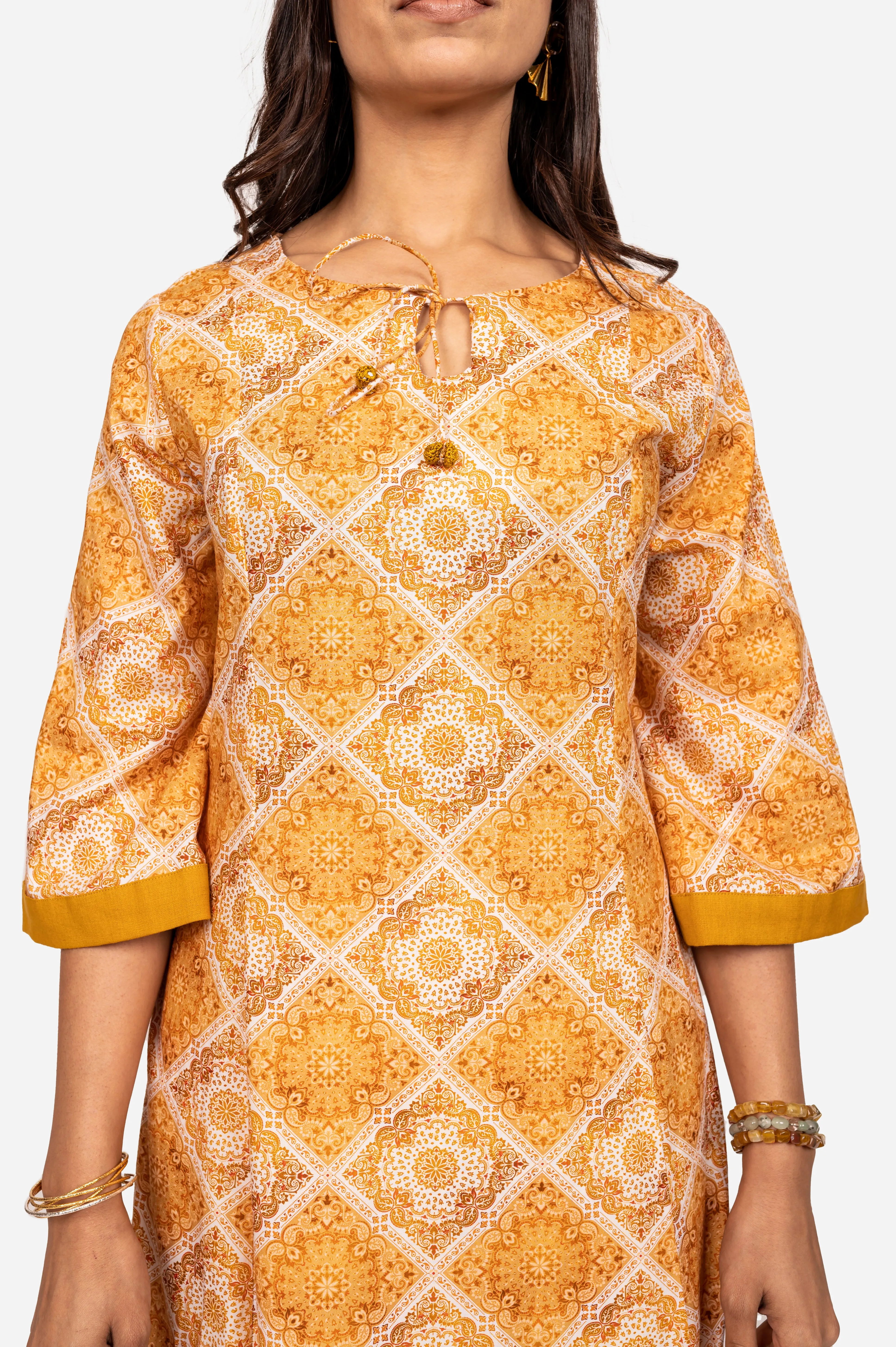 Digital Print A line high low kurta