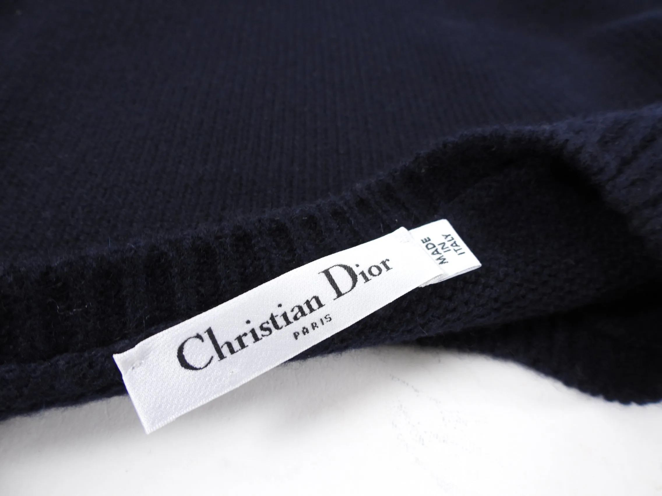 Dior Navy Embellished Cashmere Pullover Sweater - S / M