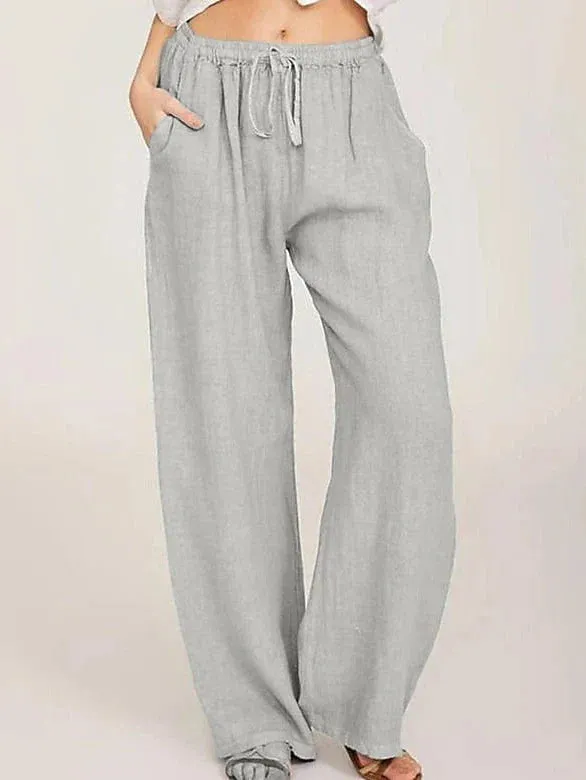 Elevate Everyday Style with Women's Wide Leg Drawstring Chinos