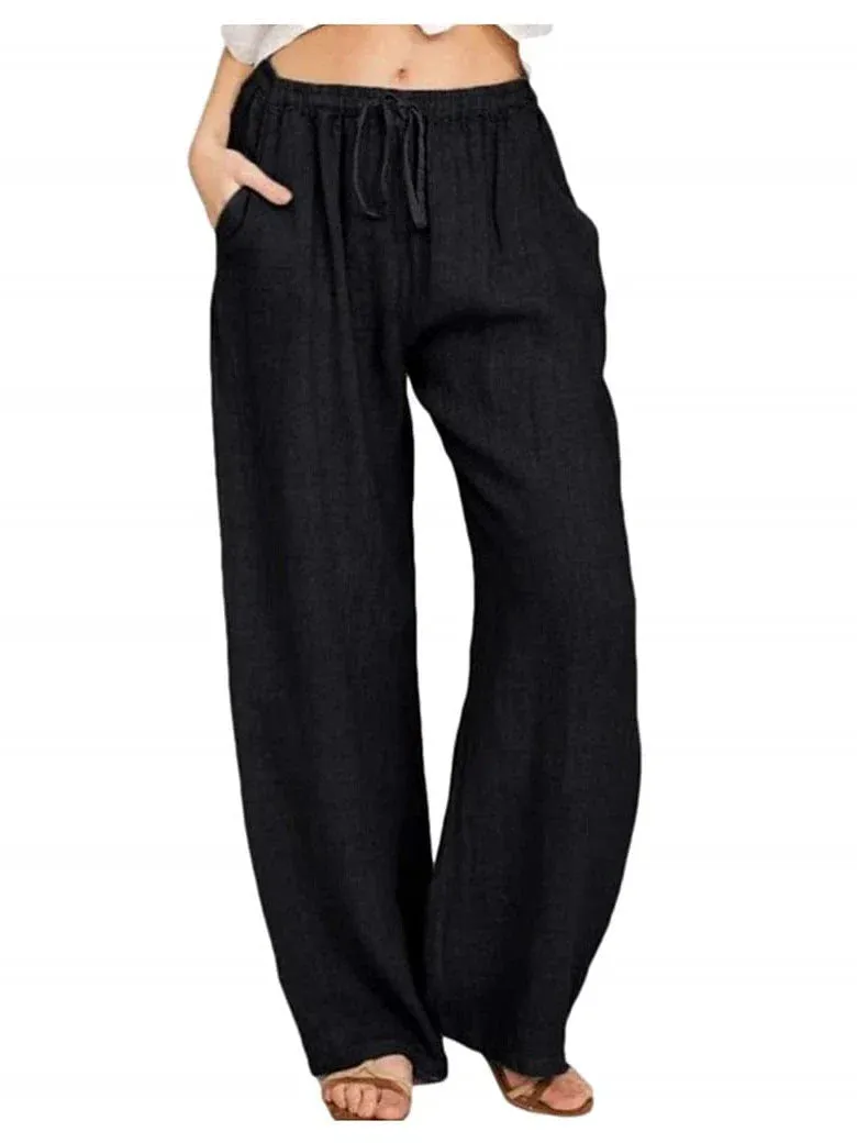 Elevate Everyday Style with Women's Wide Leg Drawstring Chinos