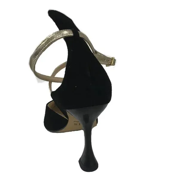 EMIS Black and Gold Heeled Shoe