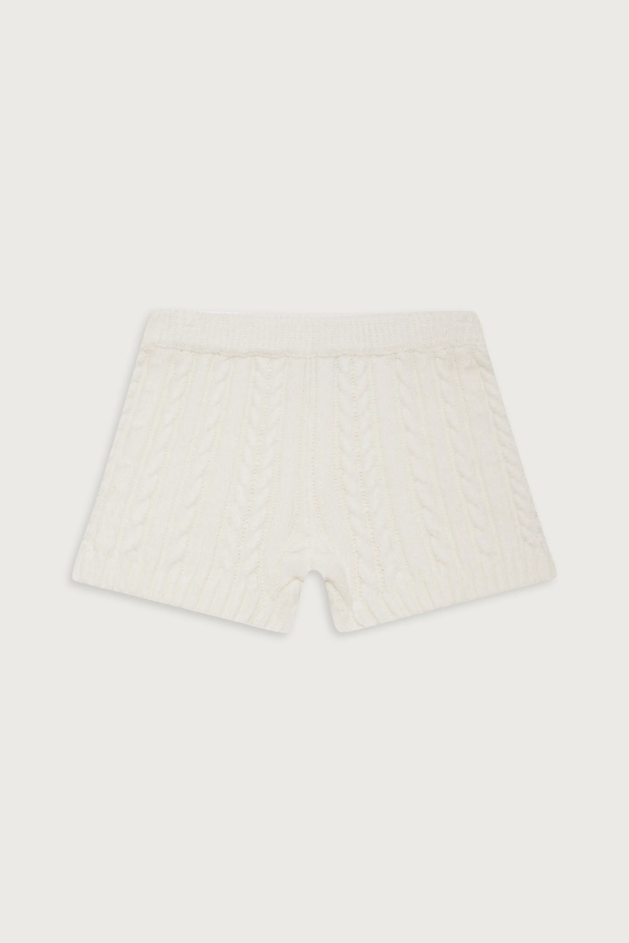 Evermore Cable Cloud Knit Micro Short - Snow White