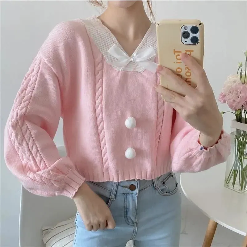 Fairy-Kei Candy Pastel Kawaii Aesthetic PomPom Sweater MK18402