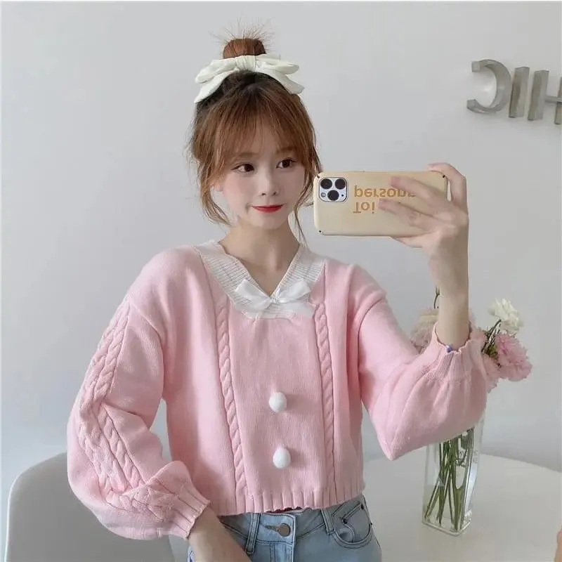 Fairy-Kei Candy Pastel Kawaii Aesthetic PomPom Sweater MK18402