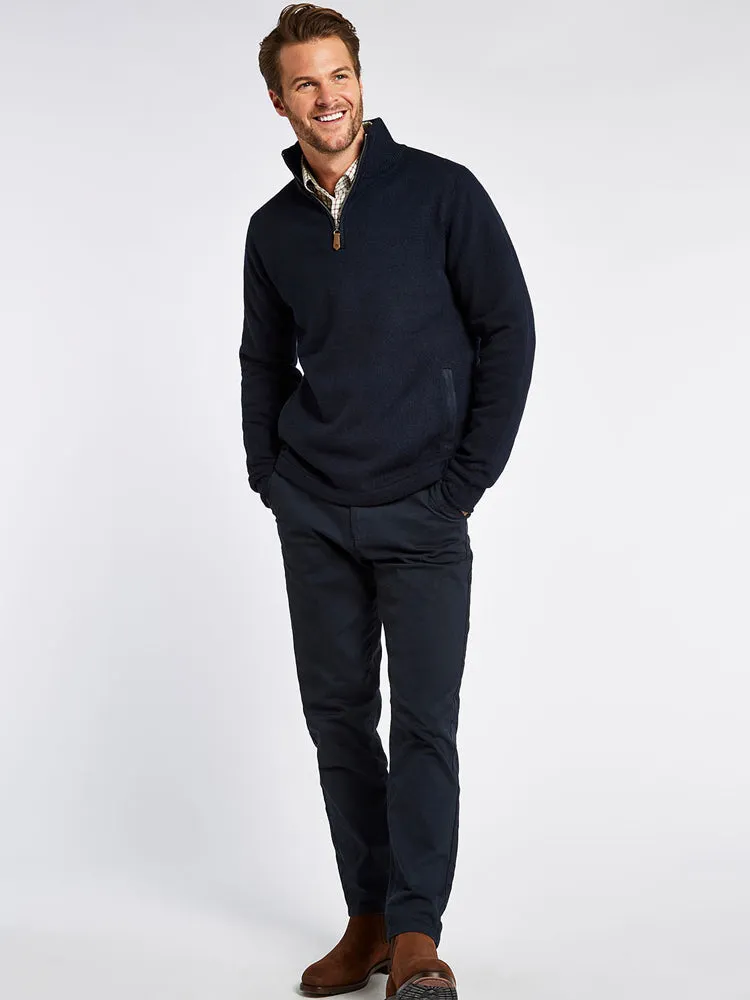 Feeney Zip Neck Sweater - Navy