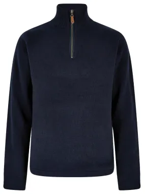 Feeney Zip Neck Sweater - Navy