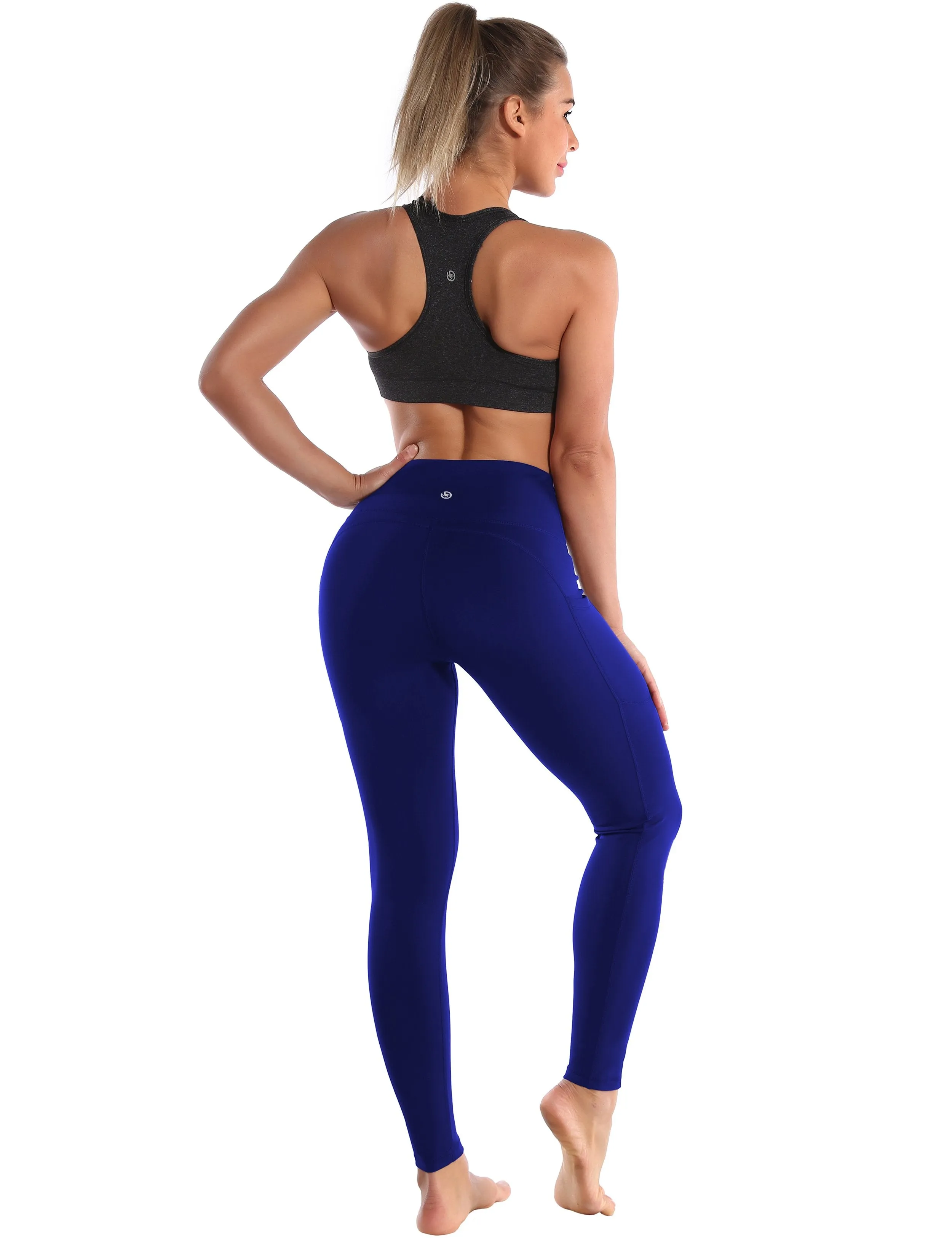 Hip Line Side Pockets Yoga Pants navy ins