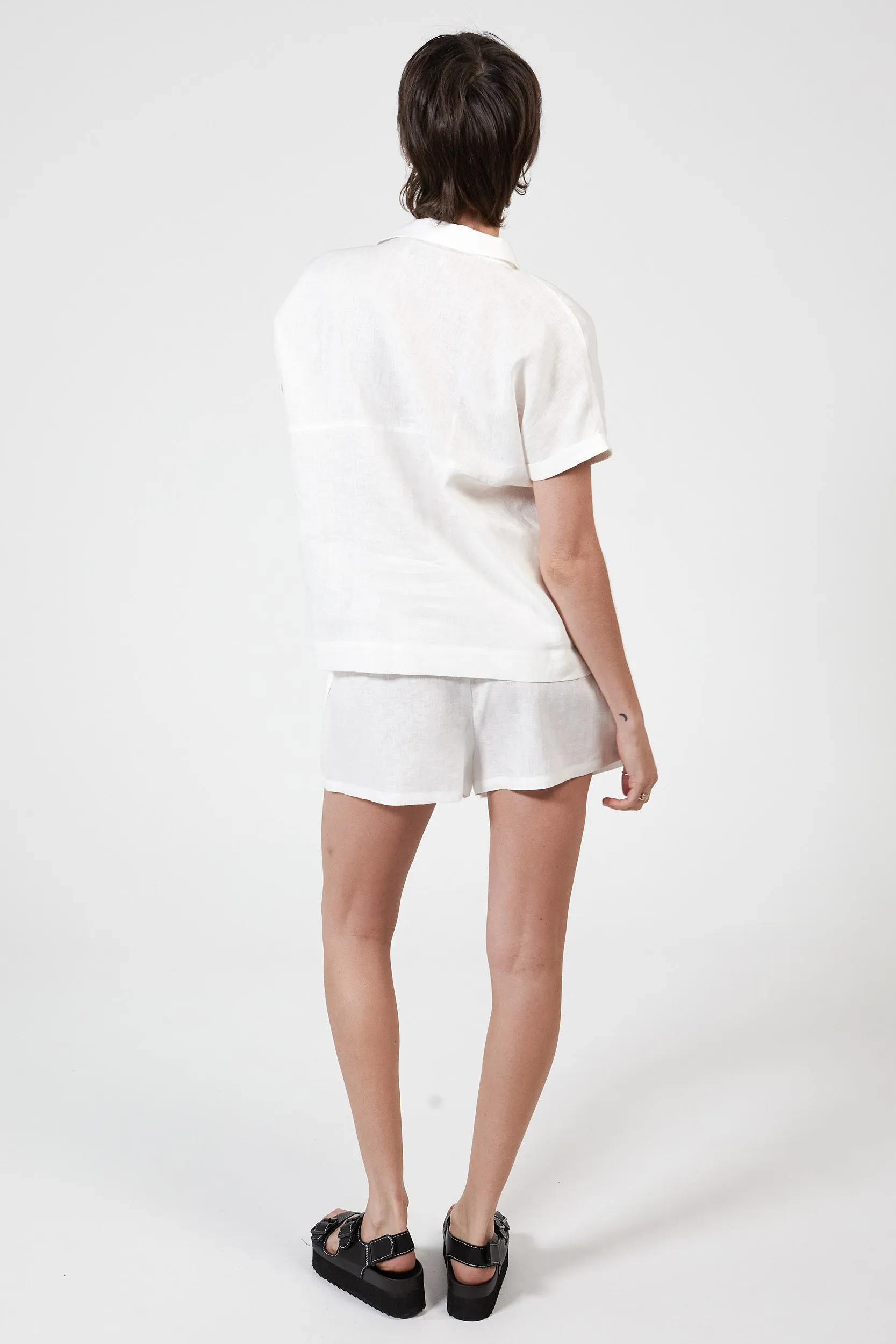 JUDE LINEN SHORT - WHITE