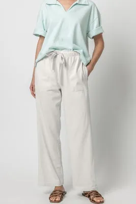 Lilla P Drawstring Waist Pant -(sky or white)