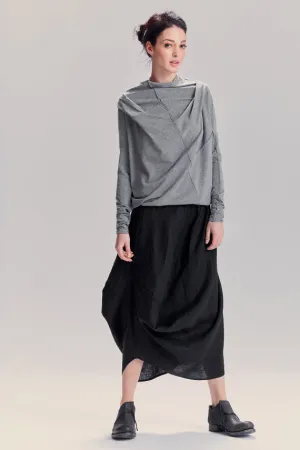 Lounging Grey Asymmetrical Long Sleeve