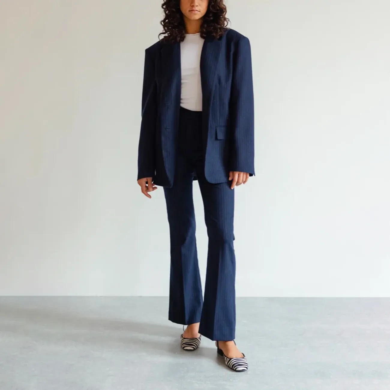 MELISSA PANT NAVY BLUE PINSTRIPE