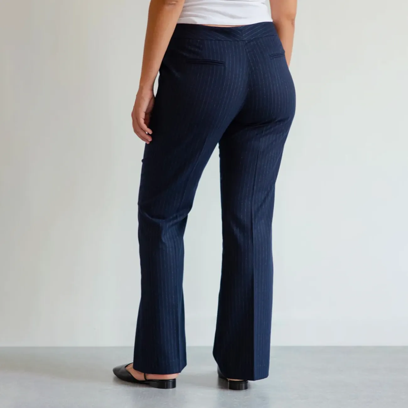 MELISSA PANT NAVY BLUE PINSTRIPE