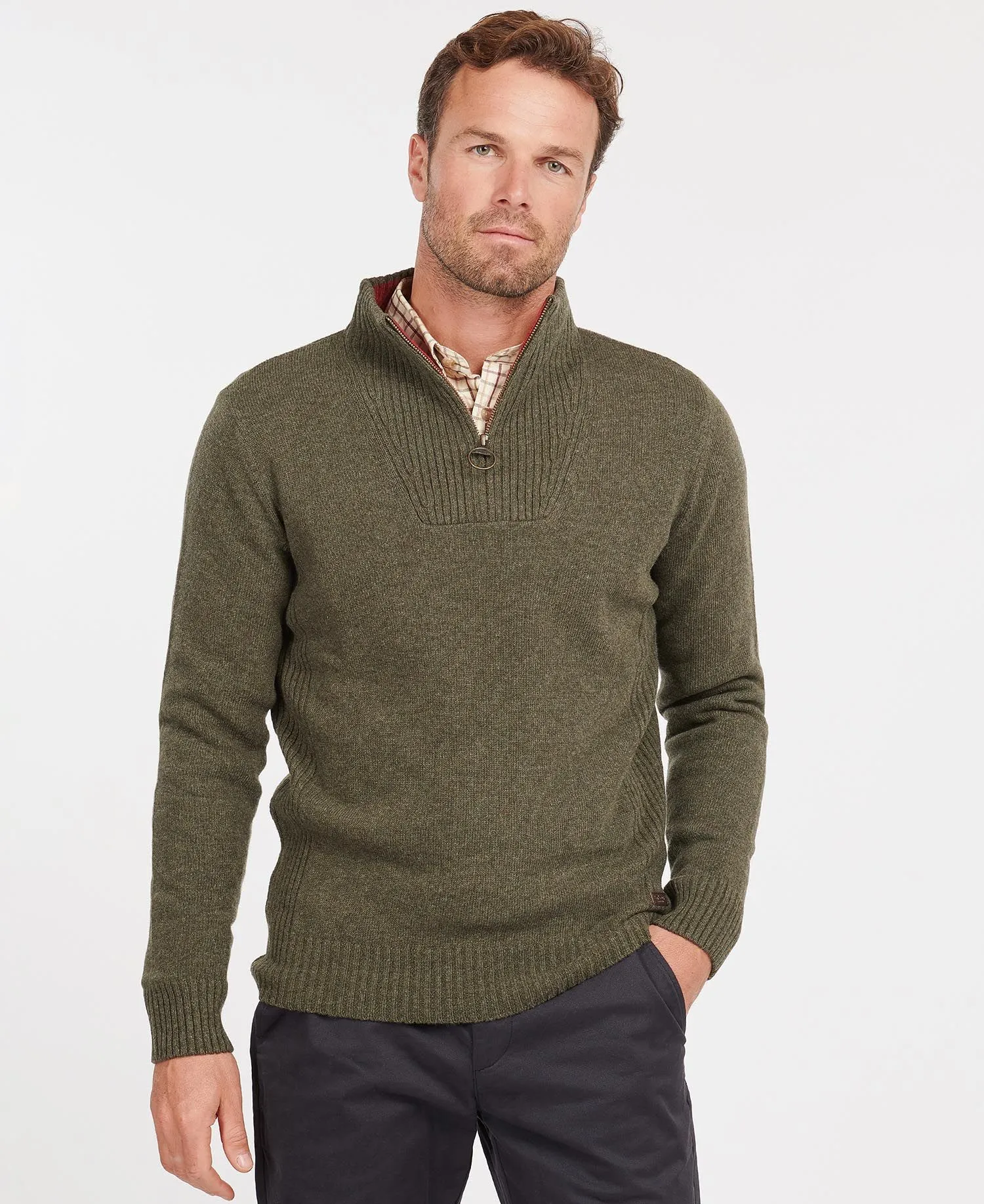 Men's Barbour | Nelson Half Zip Sweater | Seaweed