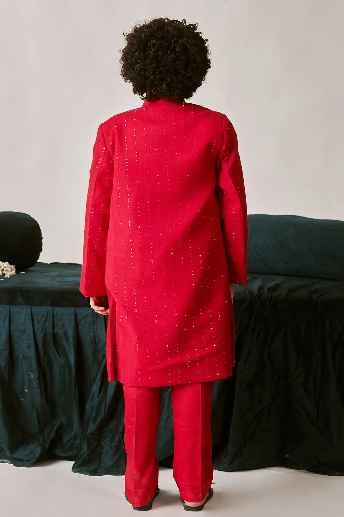 Mirza- Kurta  Pyjama Set With Sherwani