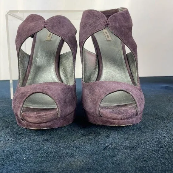 Miu MiuPurple Suede Platforms