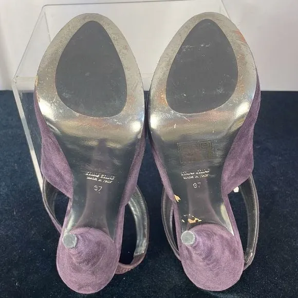 Miu MiuPurple Suede Platforms