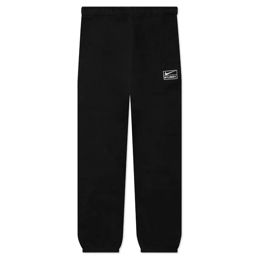 Nike x Stussy Washed Fleece Pant - Black/Sail