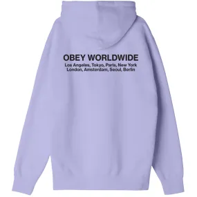 Obey Men's Hoodie City of the World 112843572 lavender