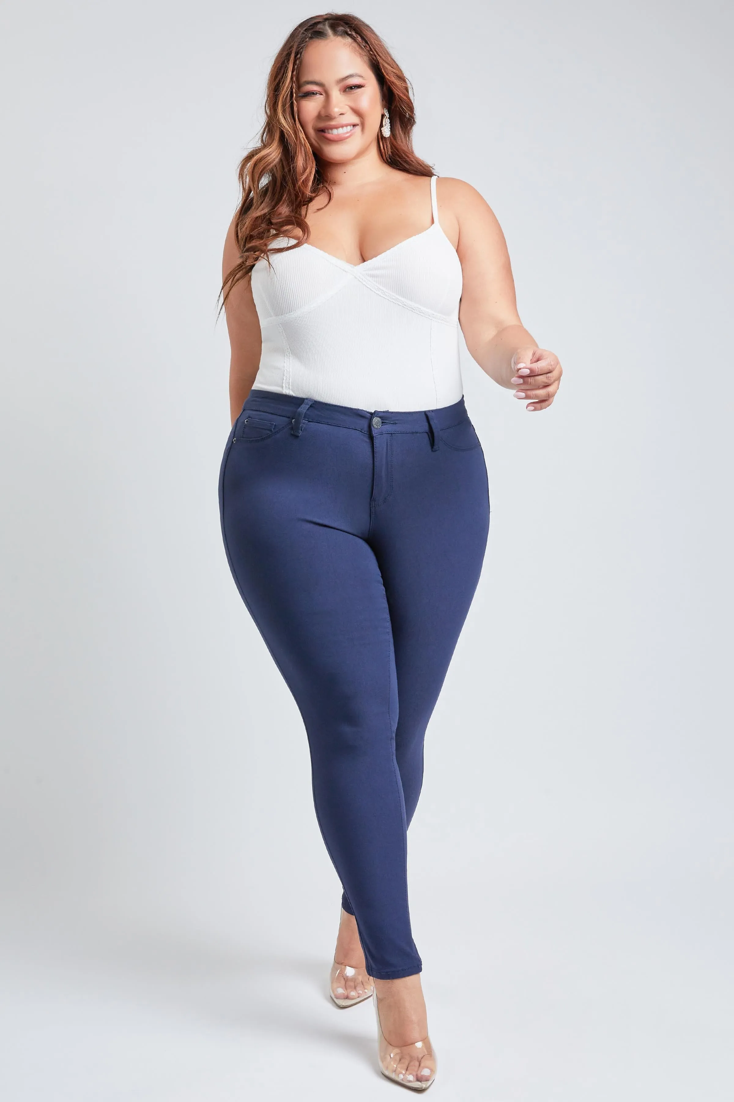 Plus Size Women's Hyperstretch Forever Color Mid Rise Pants