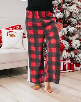 Red and Charcoal Buffalo Plaid Lounge Pants FINAL SALE