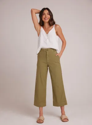 Saige Wide Leg Crop - Army Fern