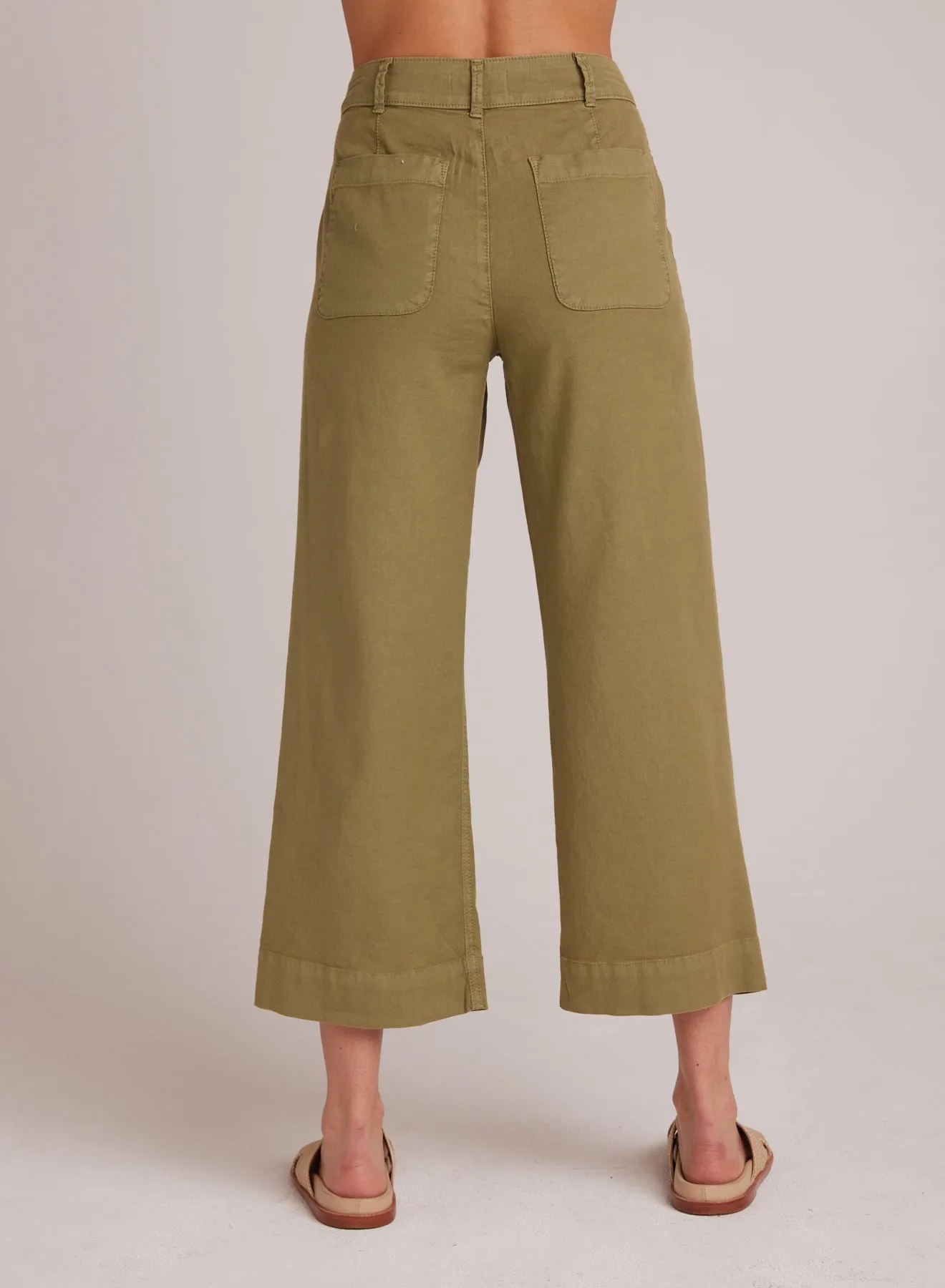 Saige Wide Leg Crop - Army Fern