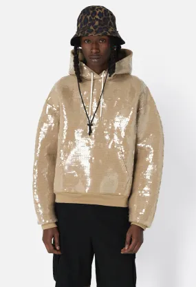 Sequined Hoodie / Tan