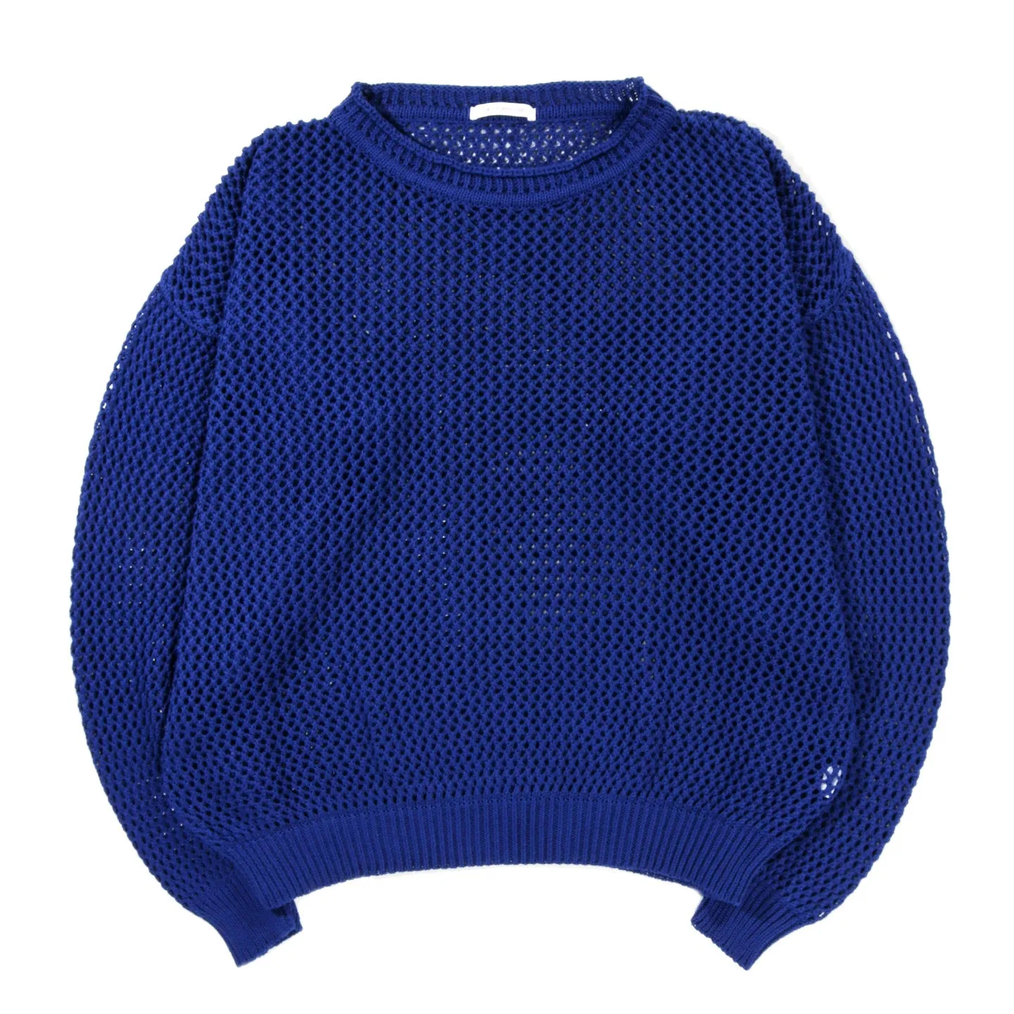 S.K. MANOR HILL OPEN KNIT SWEATER ROYAL BLUE COTTON