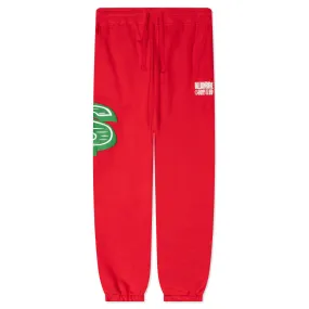 Straight Font Sweat Pant - Red