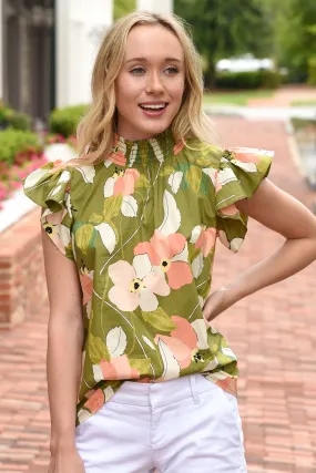 THML FLORAL ESCAPES TOP