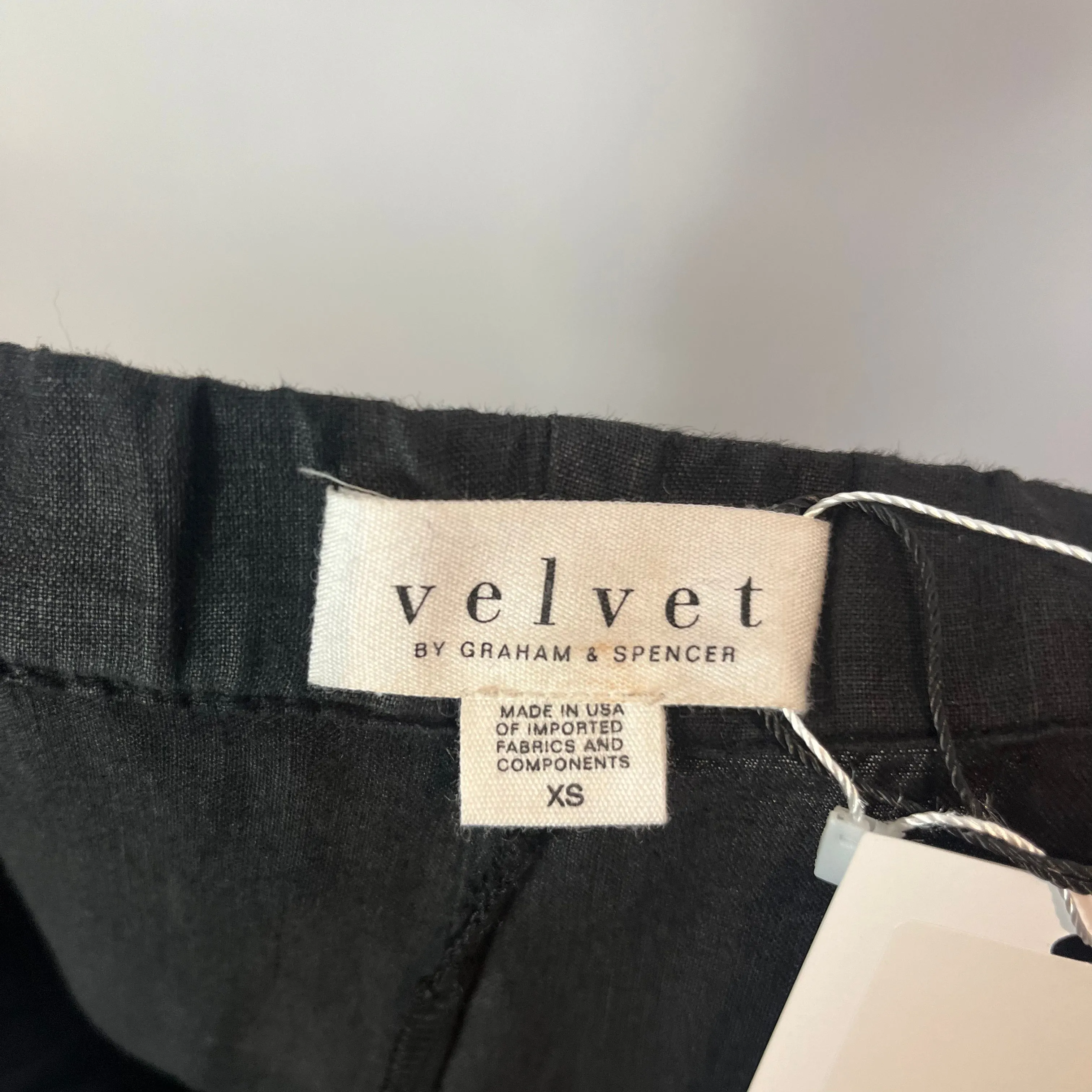 Velvet Brand New Black Linen Pull-On Pants XS