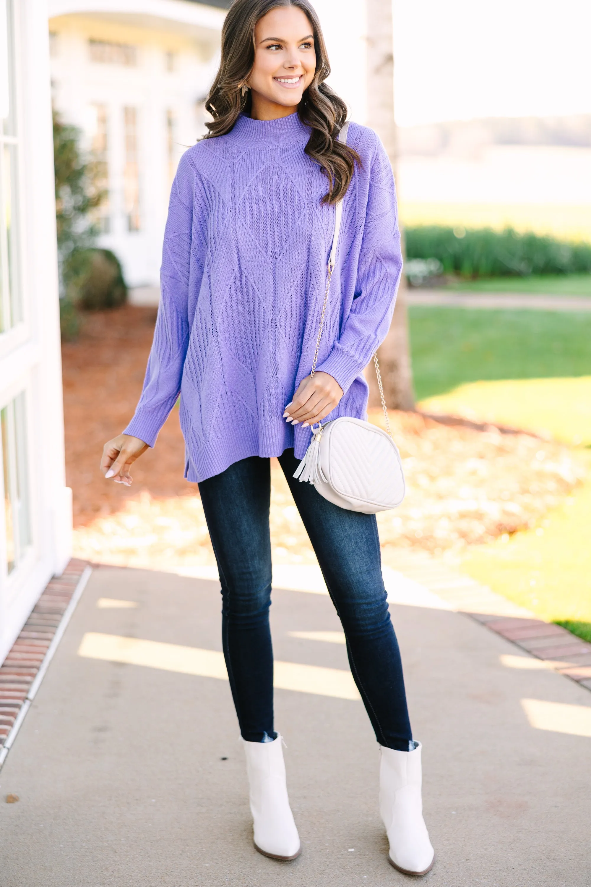 Walk The Walk Lavender Purple Sweater